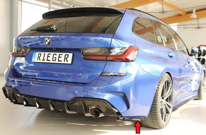 BMW 3er G20  (G3L) Rieger Heckschürzenansatz seitlich rechts rechts, für RIEGER Heckeinsatz, ABS, schwarz glänzend, für Fz...