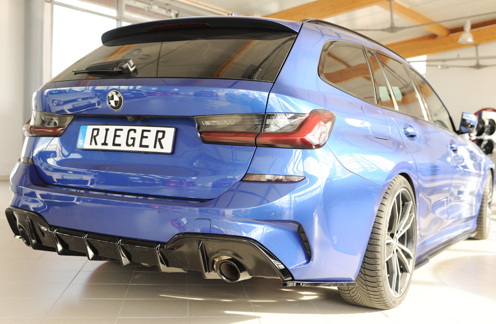BMW 3er G20  (G3L) Rieger Heckschürzenansatz seitlich rechts rechts, für RIEGER Heckeinsatz, ABS, schwarz glänzend, für Fz...