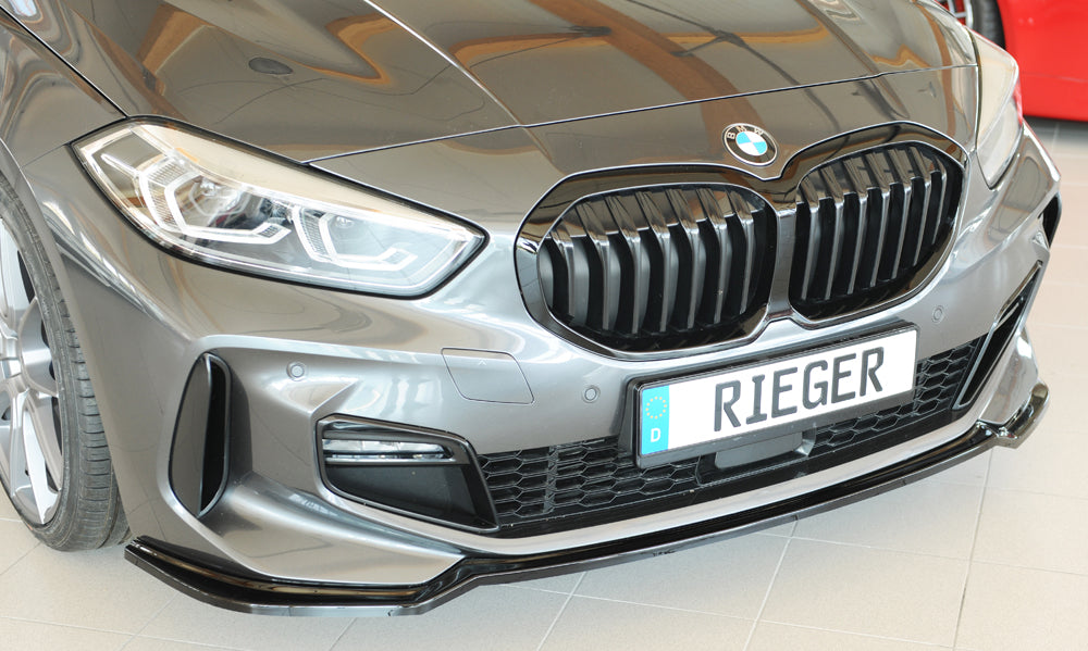 BMW 1er F40  (F1H) Rieger Spoilerschwert für orig. Frontschürze, ABS, schwarz glänzend, für Fzg. mit M-Sport-Paket, 
inkl....