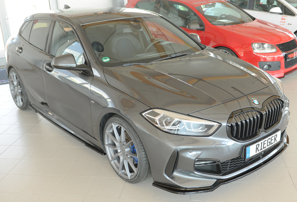 BMW 1er F40  (F1H) Rieger Spoilerschwert für orig. Frontschürze, ABS, schwarz glänzend, für Fzg. mit M-Sport-Paket, 
inkl....