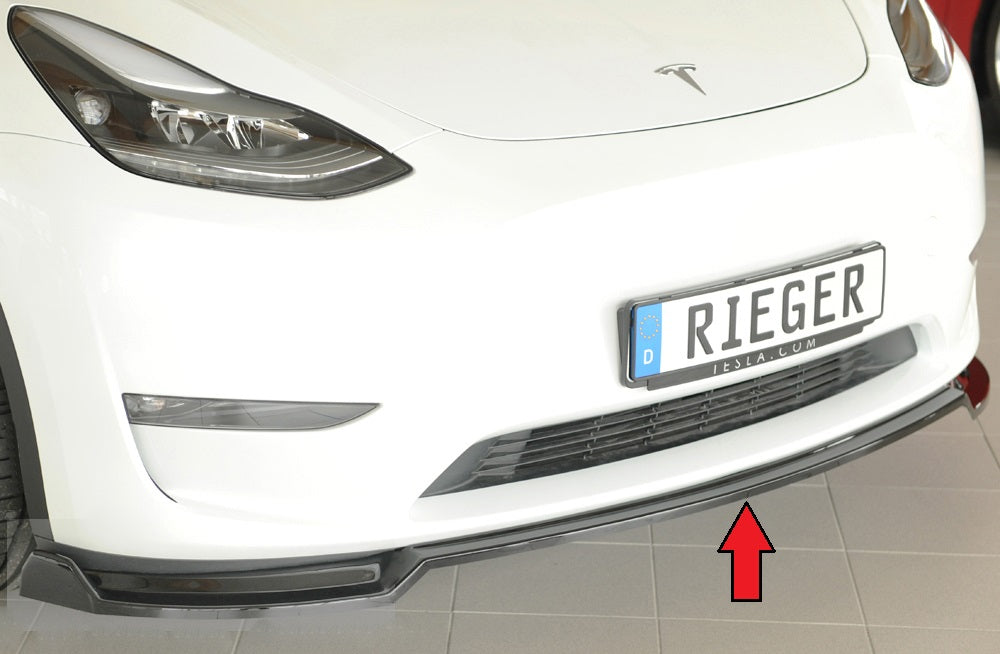 Tesla Model Y  (003) Rieger Spoilerschwert für orig. Frontschürze, ABS, schwarz glänzend, 
inkl. Montagezubehör, ABE