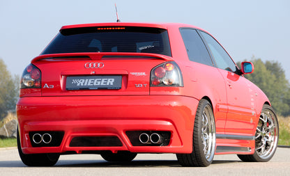 Audi A3 (8L) Rieger Seitenschweller    rechts, mit Schacht, mit Ausschnitt, ABS, Carbon-Look, 
inkl. Alugitter, Montagezubehör, ABE