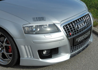 Audi A3 (8P) Rieger Spoilerschwert   für Spoilerstoßstange 56750, 56751 gekantete Version, mittig, für Spoilerstoßstange, ABS, Carbon-Look, 
inkl. Montagezubehör, ABE
