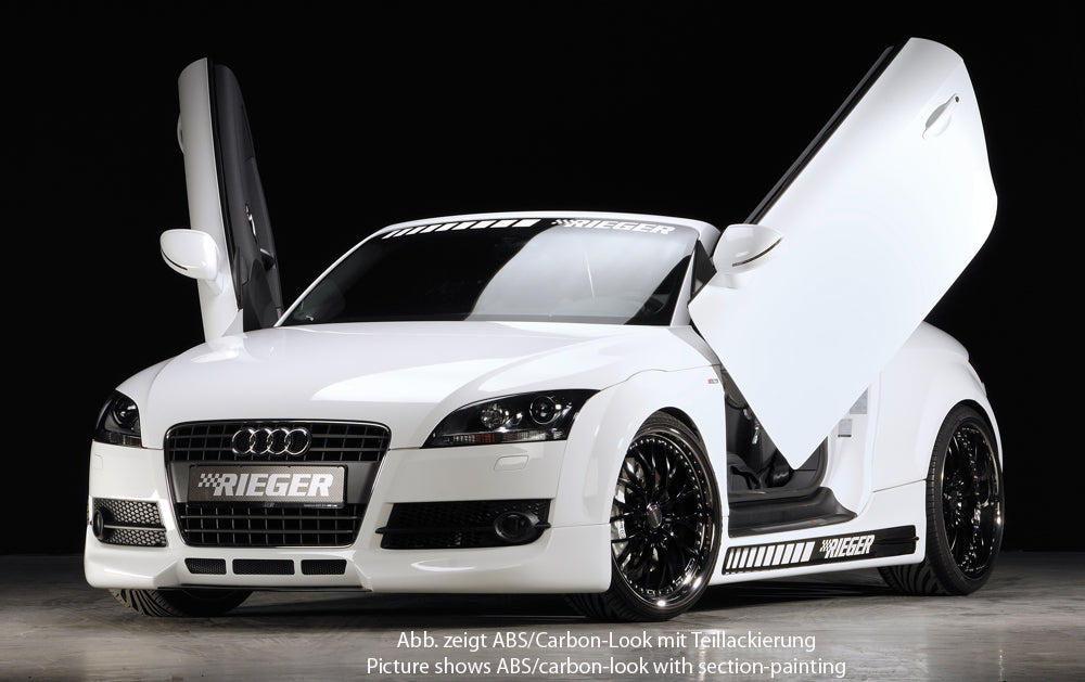 Audi TT (8J) Rieger Seitenschweller    rechts, ABS, Carbon-Look, für Fzg. mit S-Line Exterieur und ohne S-Line Exterieur, 
inkl. Alugitter, Gutachten, Montagezubehör