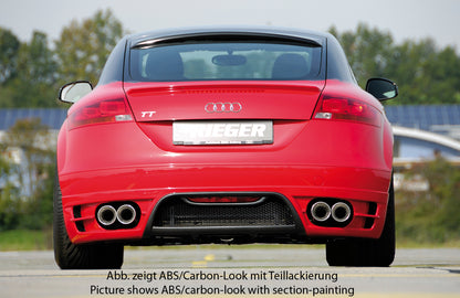 Audi TT (8J) Rieger Heckansatz  für Doppelendrohr li. u. re., ABS, Carbon-Look, für Fzg. ohne S-Line Exterieur, 
inkl. Alugitter, Gutachten, Montagezubehör