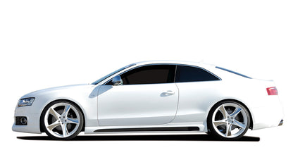 Audi A5 (B8/B81) Rieger Seitenschweller  links, mit Schacht, mit Ausschnitt, ABS, Carbon-Look, für Fzg. mit S-Line Exterieur und ohne S-Line Exterieur, 
inkl. Montagezubehör, Alugitter, Gutachten