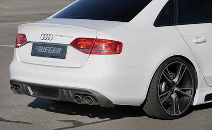 Audi A4 (B8/B81) Rieger Heckeinsatz  für Doppelendrohr li. u. re., (4x115x85mm oval), ABS, Carbon-Look, für Fzg. mit S-Line Exterieur, 
inkl. Montagezubehör, Alugitter