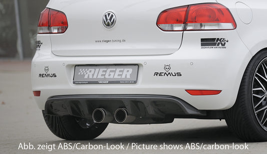 VW Golf 6 Rieger Heckeinsatz  für Doppelendrohr mittig, ABS, Carbon-Look, 
inkl. Montagezubehör, Gutachten