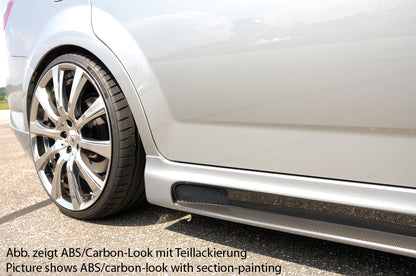 Ford Mondeo (BA7) Rieger Seitenschweller SG-Design  links, mit Ausschnitt, mit Schacht, ABS, Carbon-Look, 
inkl. Montagezubehör, Alugitter, Gutachten