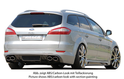 Ford Mondeo (BA7) Rieger Seitenschweller SG-Design  links, mit Ausschnitt, mit Schacht, ABS, Carbon-Look, 
inkl. Montagezubehör, Alugitter, Gutachten