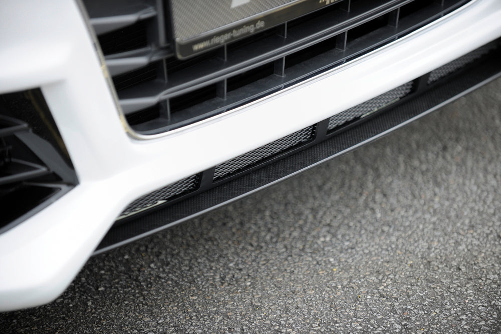 Audi A3 (8V) Rieger Spoilerschwert für Spoilerstoßstange 56790/91/92/93 mittig, für Spoilerstoßstange, ABS, Carbon-Look, für Fzg. mit S-Line Exterieur und ohne S-Line Exterieur, 
inkl. Montagezubehör, ABE