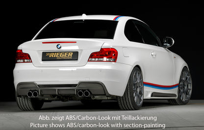 BMW 1er E81  (187/1K2/1K4) Rieger Seitenschweller    rechts, mit Schacht, mit Ausschnitt, ABS, Carbon-Look, 
inkl. Montagezubehör, Alugitter, Gutachten