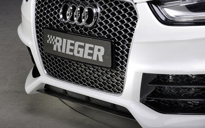 Audi A4 (B8/B81) Rieger Spoilerschwert für Spoilerstoßstange 55540/1/2/3/4/5/6/7 mittig, für Spoilerstoßstange, ABS, Carbon-Look, für Fzg. mit S-Line Exterieur und ohne S-Line Exterieur, 
inkl. Montagezubehör, ABE