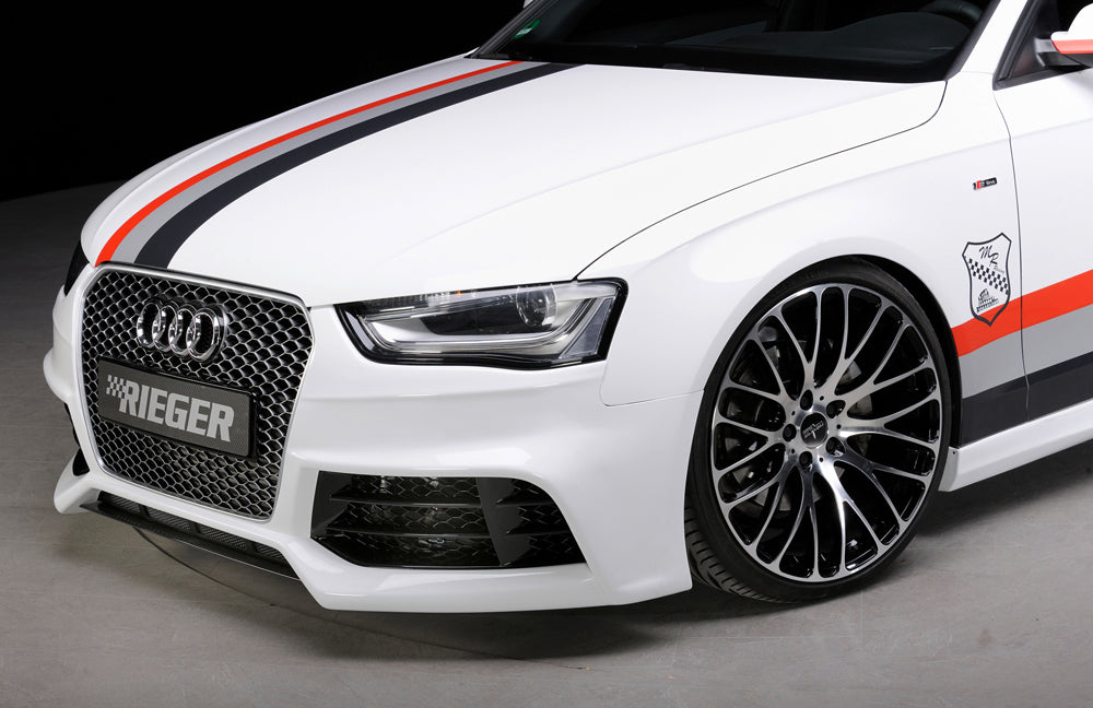 Audi A4 (B8/B81) Rieger Spoilerschwert für Spoilerstoßstange 55540/1/2/3/4/5/6/7 mittig, für Spoilerstoßstange, ABS, Carbon-Look, für Fzg. mit S-Line Exterieur und ohne S-Line Exterieur, 
inkl. Montagezubehör, ABE