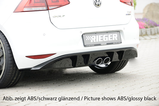 VW Golf 7 Rieger Heckeinsatz  für Doppelendrohr mittig, ABS, Carbon-Look, 
inkl. Montagezubehör, Gutachten