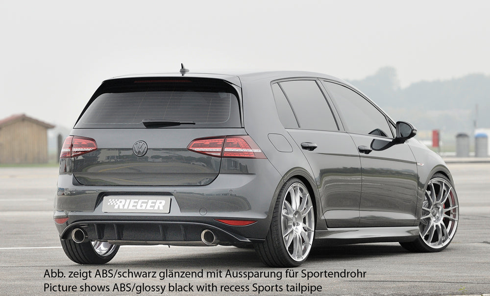 VW Golf 7 GTI Rieger Heckeinsatz  für orig. Endrohr li. u. re., ABS, Carbon-Look, 
inkl. Montagezubehör, Gutachten