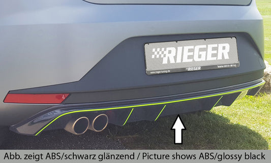 Seat Leon FR (5F) Rieger Heckeinsatz  für Doppelendrohr li., ABS, Carbon-Look, 
inkl. Montagezubehör, Gutachten