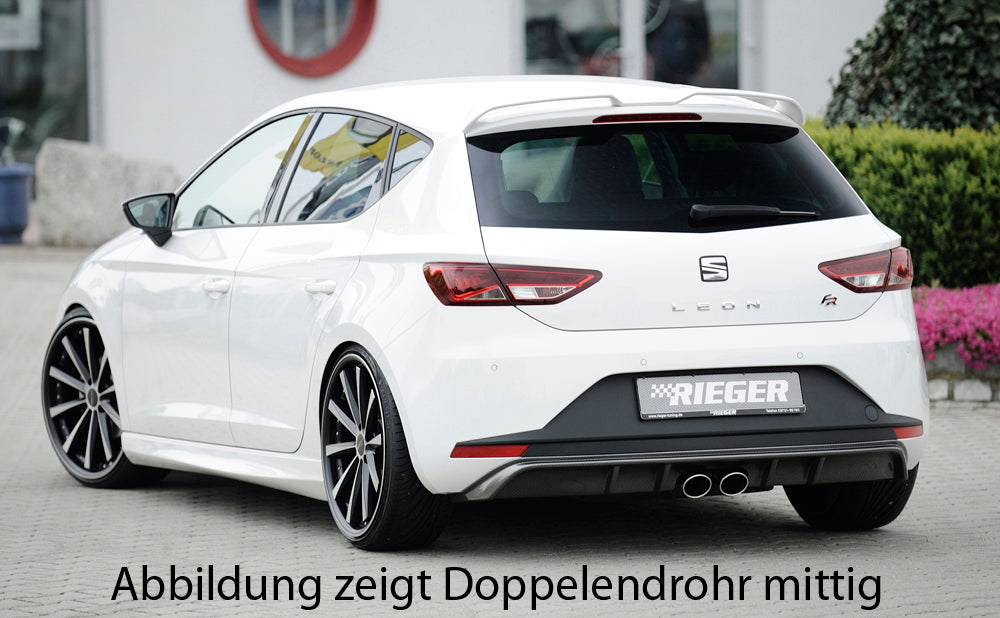 Seat Leon FR (5F) Rieger Heckeinsatz  für Doppelendrohr li. u. re., ABS, Carbon-Look, 
inkl. Montagezubehör, Gutachten