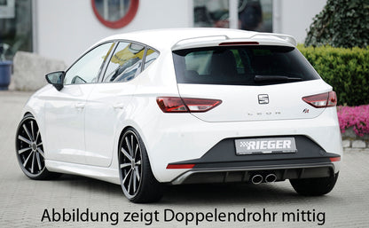 Seat Leon FR (5F) Rieger Heckeinsatz  für Doppelendrohr li. u. re., ABS, Carbon-Look, 
inkl. Montagezubehör, Gutachten
