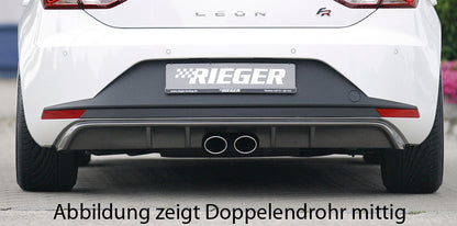 Seat Leon FR (5F) Rieger Heckeinsatz  für Doppelendrohr li. u. re., ABS, Carbon-Look, 
inkl. Montagezubehör, Gutachten
