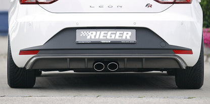 Seat Leon FR (5F) Rieger Heckeinsatz  für Doppelendrohr mittig, ABS, Carbon-Look, 
inkl. Montagezubehör, Gutachten