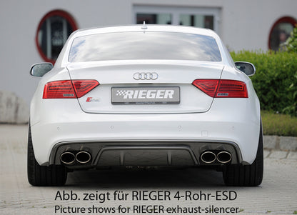 Audi A5 S5 (B8/B81) Rieger Heckeinsatz  für orig. Doppelendrohr li u. re, ABS, Carbon-Look, für Fzg. mit S-Line Exterieur, 
inkl. Montagezubehör, Gutachten