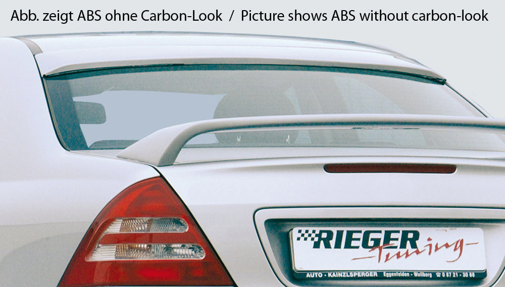 Mercedes C-Klasse (W203) Rieger Heckscheibenblende   mit Aussparung für Antenne ABS, Carbon-Look, 
inkl. Gutachten, Montagezubehör