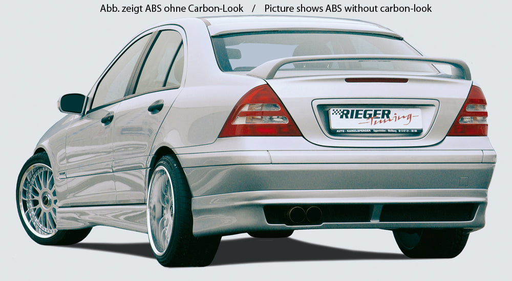 Mercedes C-Klasse (W203) Rieger Heckscheibenblende   mit Aussparung für Antenne ABS, Carbon-Look, 
inkl. Gutachten, Montagezubehör