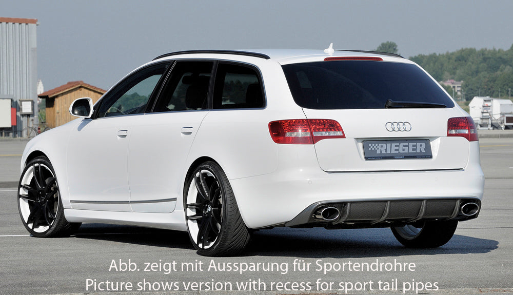 Audi A6 (4F) Rieger Heckeinsatz  für orig. Endrohr li. u. re., ABS, Carbon-Look, für Fzg. ohne S-Line Exterieur, 
inkl. Montagezubehör, Gutachten