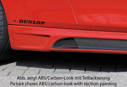 BMW 4er F32  (3C) Rieger Seitenschweller    rechts, mit Schacht, mit Ausschnitt, ABS, Carbon-Look, 
inkl. Montagezubehör, Alugitter, Gutachten