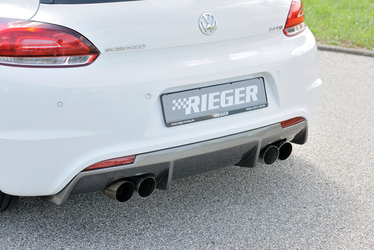 VW Scirocco 3 (13) Rieger Heckeinsatz für R-Line Heckschürze  für Doppelendrohr li. u. re., (4x90mm ø), ABS, Carbon-Look, für Fzg. mit R-Line Exterieur, 
inkl. Montagezubehör, Gutachten