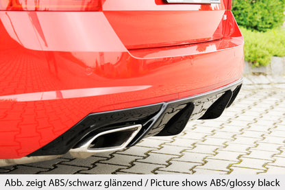 Skoda Octavia RS (5E) Rieger Heckeinsatz bei Bestellung bitte genaue Motorisierung angeben! für orig. Endrohrblende li. u. re., ABS, Carbon-Look, 
inkl. Montagezubehör, Gutachten