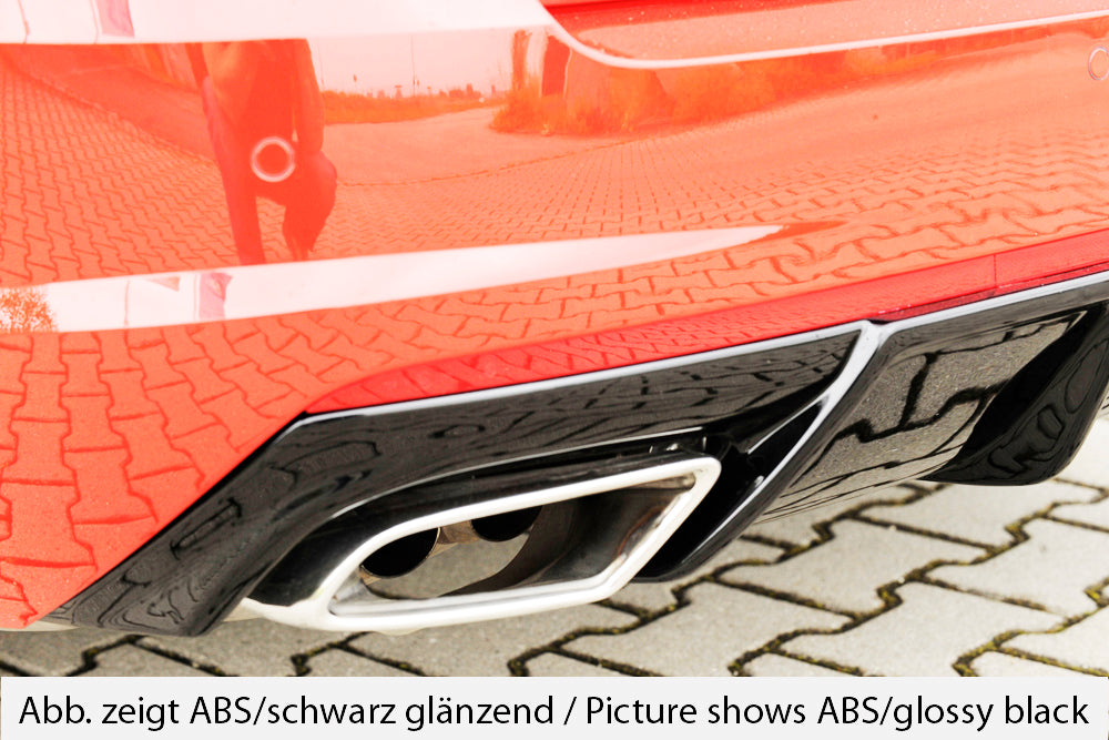 Skoda Octavia RS (5E) Rieger Heckeinsatz bei Bestellung bitte genaue Motorisierung angeben! für orig. Endrohrblende li. u. re., ABS, Carbon-Look, 
inkl. Montagezubehör, Gutachten