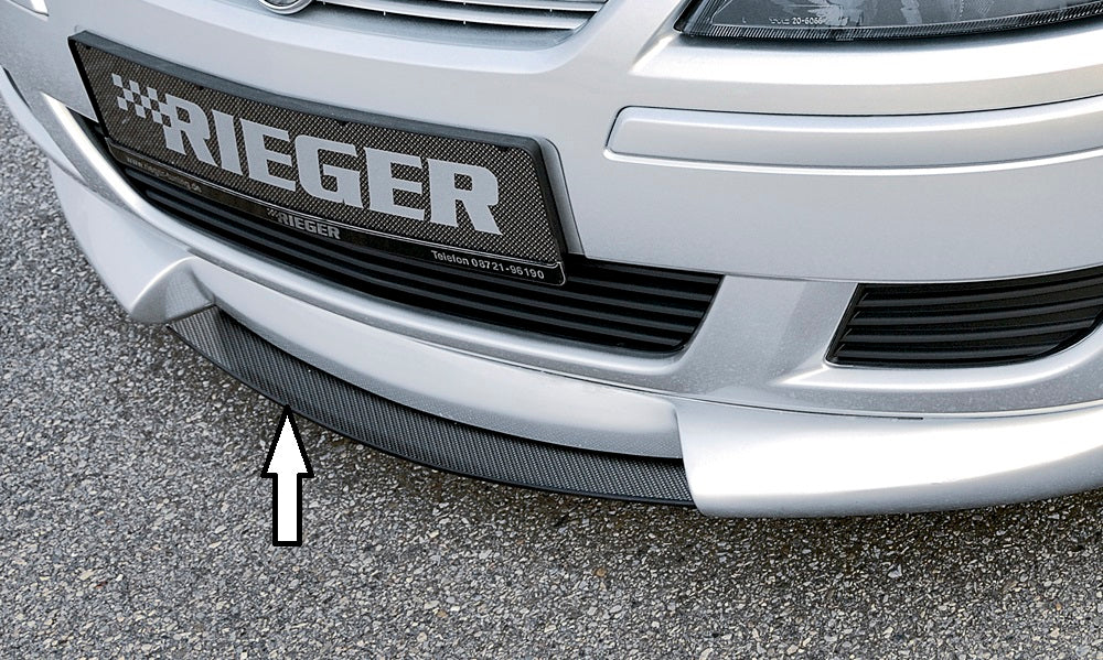 Opel Corsa C Rieger Spoilerschwert für Spoilerlippe 58921 mittig, für Spoilerlippe, ABS, Carbon-Look, 
inkl. Montagezubehör, ABE