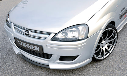 Opel Corsa C Rieger Spoilerschwert für Spoilerlippe 58921 mittig, für Spoilerlippe, ABS, Carbon-Look, 
inkl. Montagezubehör, ABE