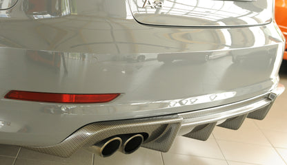 Audi A3 (8V) Rieger Heckeinsatz  für Doppelendrohr li., ABS, Carbon-Look, für Fzg. mit S-Line Exterieur, 
inkl. Montagezubehör, Gutachten