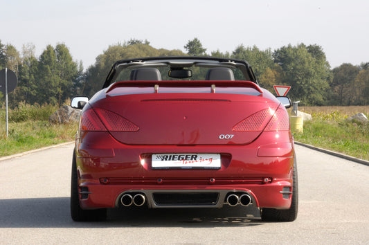 Peugeot 307 Rieger Heckansatz   --> nur für Cabrio und für 4-Rohr-Anlagen! ABS, Carbon-Look, 
inkl. Alugitter, Gutachten, Montagezubehör