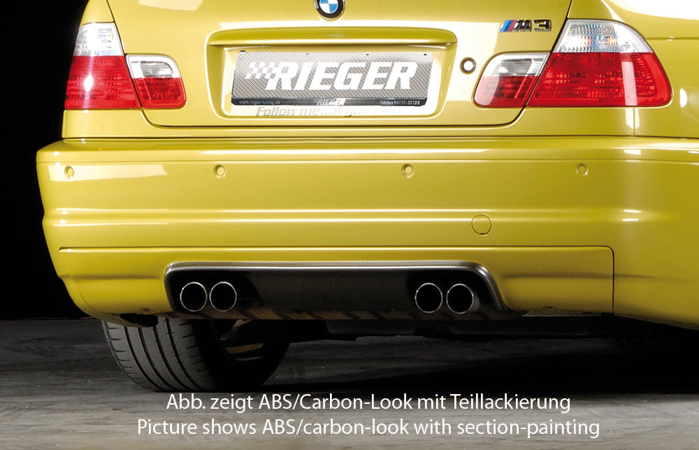BMW 3er E46 M3 Rieger Heckeinsatz CSL-Look  ABS, Carbon-Look, 
inkl. Gutachten, Montagezubehör