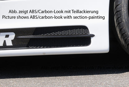 BMW 1er E87  (187 / 1K2/1K4) Rieger Seitenschweller mit 2 Ausschnitten rechts, mit Schacht, ABS, Carbon-Look, 
inkl. Alugitter, Gutachten, Montagezubehör