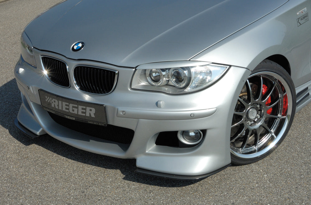 BMW 1er E87  (187 / 1K2/1K4) Rieger Spoilerschwert für Spoilerstoßstange 35014/15/16/ 35009 rechts, links, 2-tlg., für Spoilerstoßstange, ABS, Carbon-Look, 
inkl. Montagezubehör
