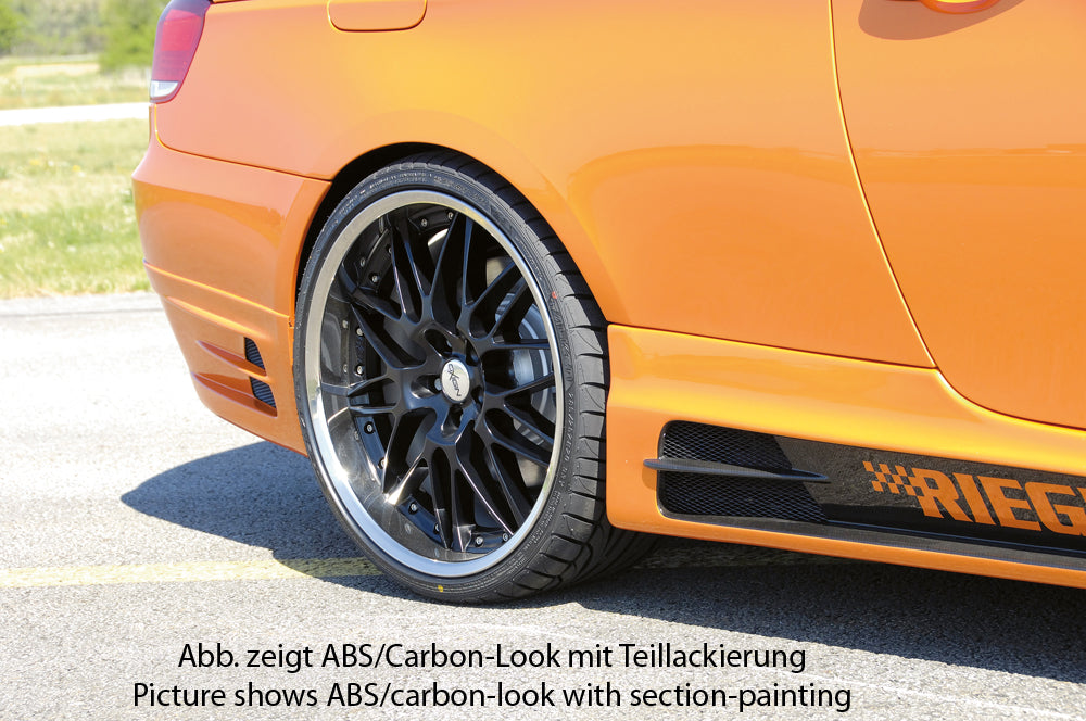 BMW 3er E92 Rieger Seitenschweller    rechts, mit Schacht und 2 Ausschnitten, ABS, Carbon-Look, 
inkl. Alugitter, Gutachten, Montagezubehör