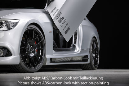 BMW 3er E92 Rieger Seitenschweller    rechts, mit Schacht und 2 Ausschnitten, ABS, Carbon-Look, 
inkl. Alugitter, Gutachten, Montagezubehör