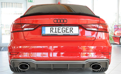 Audi A3 (8V) Rieger Heckeinsatz  für Sportendrohr li. u. re., (152x95mm oval), ABS, Carbon-Look, für Fzg. mit S-Line Exterieur, 
inkl. Montagezubehör, Gutachten