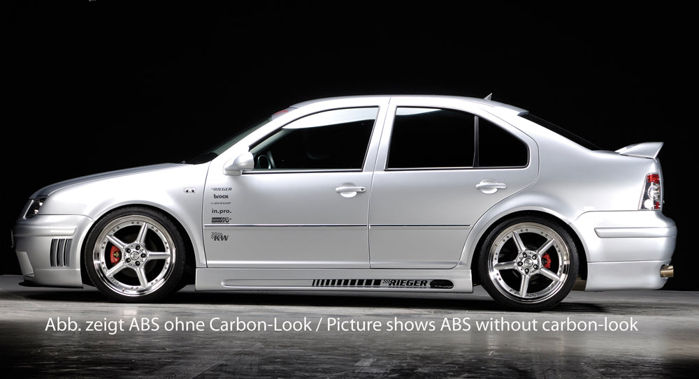 VW Bora (1J) Rieger Seitenschweller    rechts, mit Schacht, mit Ausschnitt, ABS, Carbon-Look, 
inkl. Alugitter, Montagezubehör, ABE