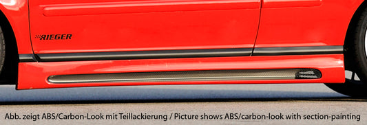 VW Bora (1J) Rieger Seitenschweller    rechts, mit Schacht, mit Ausschnitt, ABS, Carbon-Look, 
inkl. Alugitter, Montagezubehör, ABE