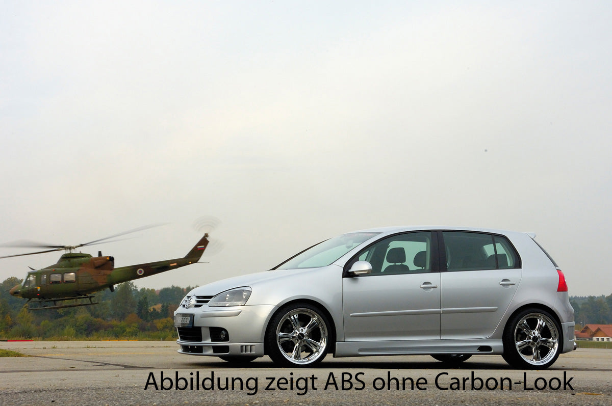 VW Golf 5 Rieger Seitenschweller    rechts, mit Schacht, mit Ausschnitt, ABS, Carbon-Look, 
inkl. Alugitter, Gutachten, Montagezubehör