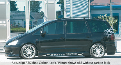 Ford Alhambra (7MS) Rieger Seitenschweller  links, mit Schacht und 2 Ausschnitten, ABS, Carbon-Look, 
inkl. Alugitter, Gutachten, Montagezubehör