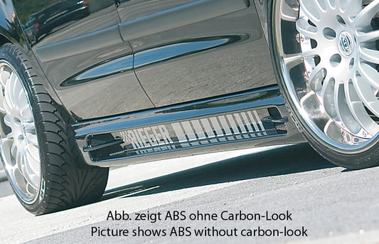 Ford Alhambra (7MS) Rieger Seitenschweller  links, mit Schacht und 2 Ausschnitten, ABS, Carbon-Look, 
inkl. Alugitter, Gutachten, Montagezubehör