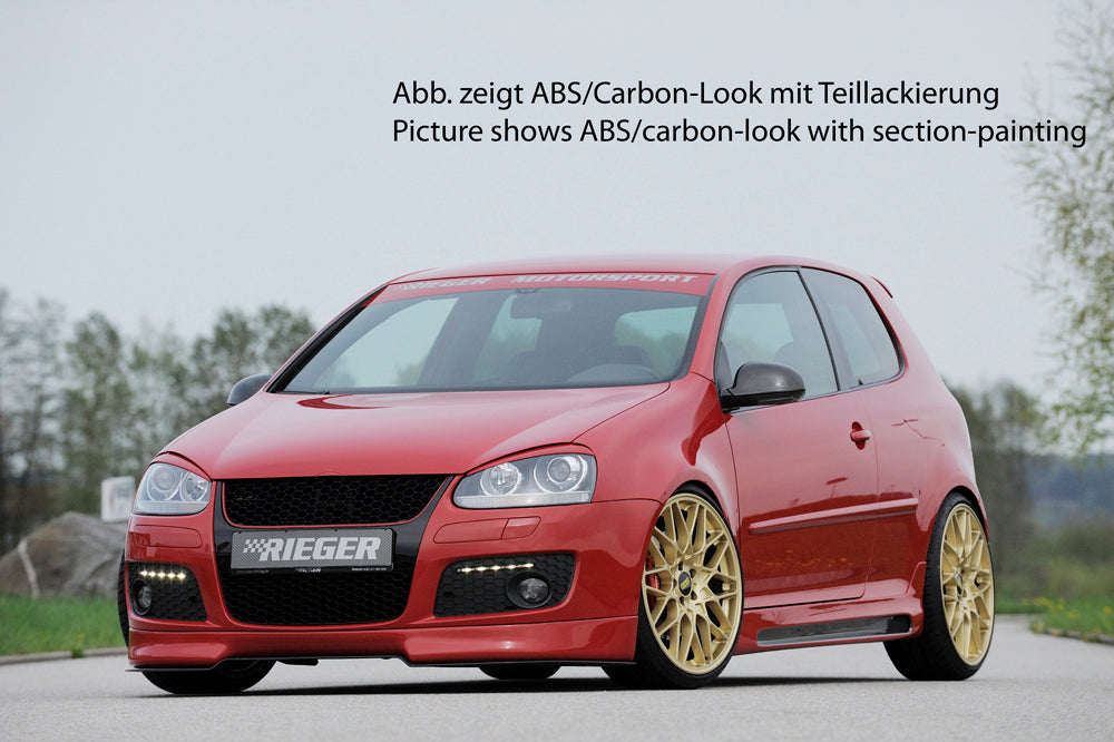 VW Golf 5 Rieger Seitenschweller   -> nur für GTI rechts, mit Schacht, mit Ausschnitt, ABS, Carbon-Look, 
inkl. Alugitter, Gutachten, Montagezubehör