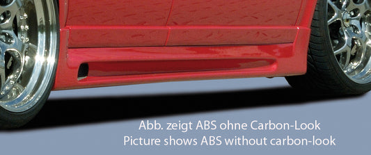VW Passat (3B) Rieger Seitenschweller    rechts, mit Schacht, mit Ausschnitt, ABS, Carbon-Look, 
inkl. Alugitter, Gutachten, Montagezubehör